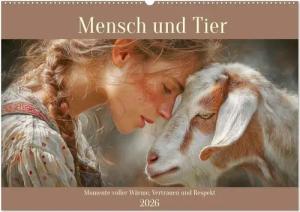 Mensch und Tier. Momente voller Wärme, Vertrauen und Respekt (Wandkalender 2026 DIN A2 quer), CALVENDO Monatskalender