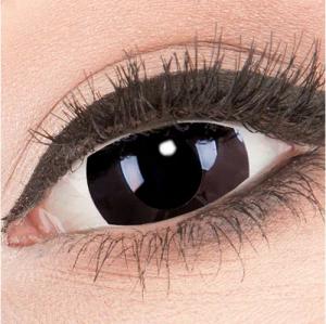 MeralenS Jahreslinsen schwarze 'Black Out 17 mm' mini Sclera 1 Paar. Halloween & Cosplay