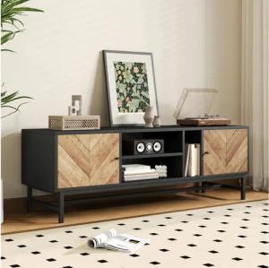 Merax Lowboard Landhaus Altholzoptik, Fernsehtisch TV Board, TV- Lowboard aus Holz, Breite 150cm