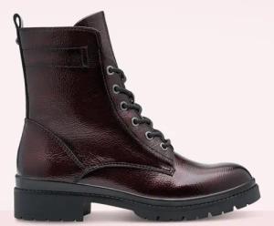 Meredith Lack-Schnürstiefel in Weinrot