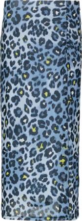 Mesh-Rock mit Raffdetail und Leo-Print