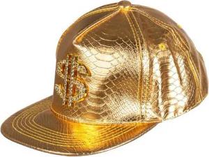 Metamorph Kostüm Goldene Dollar Cap, Einfach goldig: Bling-Bling in Mützenform