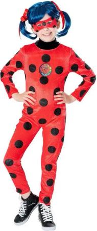 Metamorph Kostüm Miraculous - Ladybug Deluxe Kostüm für Kinder, Lizenzkostüm und Perücke zu den 'Geschichten von Ladybug und Cat Noi