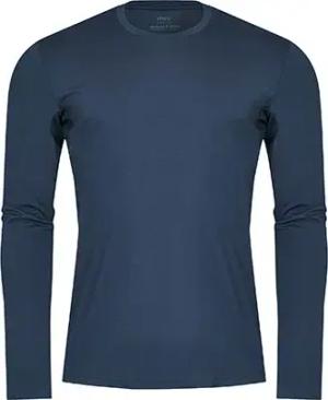 Mey Herren Longsleeve blau Mikrofaser unifarben