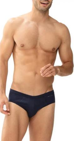 Mey Herren Mini-Slip blau Baumwolle & Mix unifarben