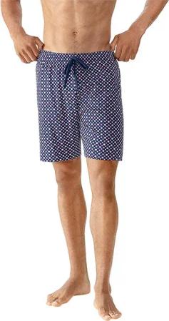 Mey Herren Pyjamashorts blau Jersey-Baumwolle Gemustert