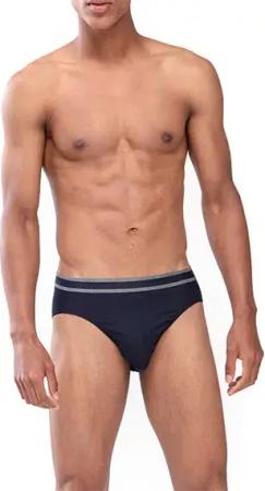 Mey Herren Slip blau Baumwolle unifarben