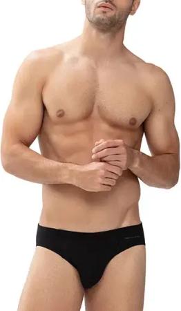 Mey Herren Slip schwarz Baumwolle unifarben