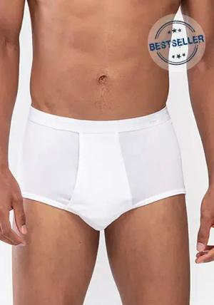 Mey Herren Slip weiß Baumwolle unifarben