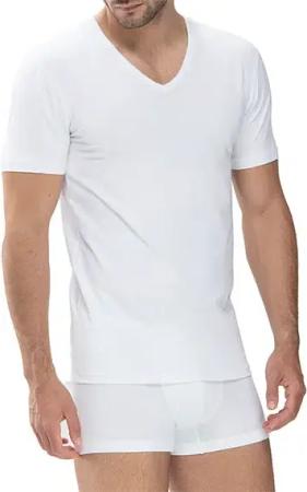 Mey Herren T-Shirt weiß Baumwolle unifarben