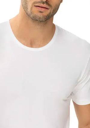 Mey Herren T-Shirt weiß Baumwolle unifarben