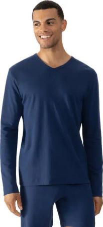 Mey Langarmshirt "Solid Night" T-Shirt aus Interlock-Jersey