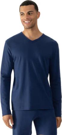 Mey Langarmshirt Solid Night T-Shirt aus Interlock-Jersey