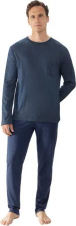 Mey Pyjama Bennison (2 tlg) Langarm, Brusttasche, Komfortbund