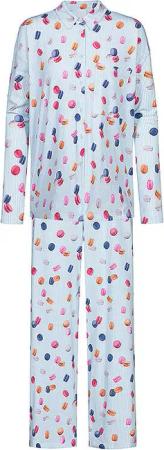 MEY Pyjama FLYING MACARONS hellblau | XL