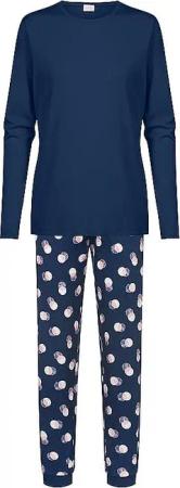 MEY Pyjama SCRIBBLED DOTS dunkelblau | 44