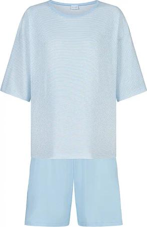 MEY Pyjama SIMPLE STRIPES alice blue hellblau | 42