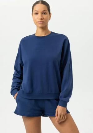 Mey Pyjamaoberteil Serie Cozy Nights Uni (1-tlg) Moderner Sweater, Überschnittene Schulter, Baumwoll-Mix, Single Jersey