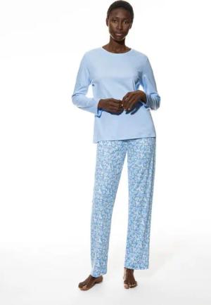 Mey Schlafanzug Flower Meadow (2 tlg) Komfortbund, Rundhalsausschnitt, bequem, Single Jersey, Langarm