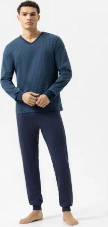 Mey Schlafanzug Serie Wintery Klassisches Fischgrätmuster (2 tlg) Reine Baumwolle, wärmende Interlock-Qualität, Fischgrätmuster