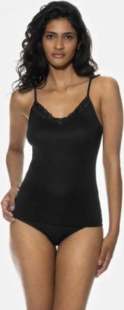 Mey Spaghettitop Damen Serie Emotion Elegance Uni (1-tlg) Spitzenverzierungen, Viskose-Mix, Feinripp, V-Neck