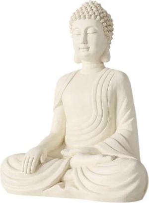 MF Buddhafigur Buddha Figur Serenity in Cremeweiß 30 cm Handgearbeitet (1 St)