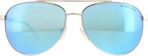 Michael Kors Aviator Womens Rose Gol White Blue Mirror Lunettes de soleil