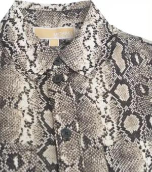 Michael Kors - Blouse with animal-print - Größe L - beige