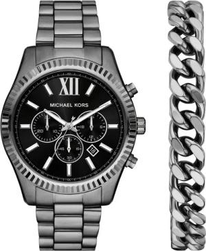 MICHAEL KORS Chronograph LEXINGTON MK9217SET, (Set, 2-tlg., mit Armband), Quarzuhr, Armbanduhr, Herrenuhr, Edelstahlarmband, analog, Tag