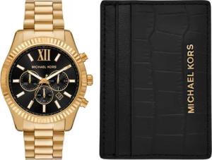 MICHAEL KORS Chronograph LEXINGTON MK9245SET, (Set, 2-tlg., Uhr mit Kartenmäppchen), Quarzuhr, Armbanduhr, Herrenuhr, Edelstahlarmband