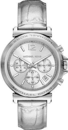MICHAEL KORS Chronograph MAREN MK7509, Armbanduhr, Damenuhr, Lederarmband, analog, Tag, Stoppfunktion
