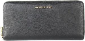 Michael Kors Damen Jet Set Travel Große Schwarze Kiesel-Leder Continental Handgelenk Brieftasche