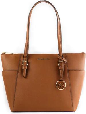 Michael Kors Femme Charlotte Signature Grand sac fourre-tout en cuir avec fermeture éclair en haut Sac à main