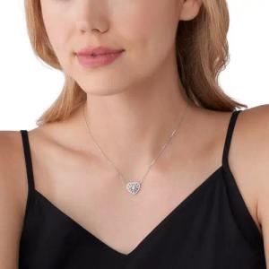 Michael Kors Halskette - Tapered Baguette Heart Pendant Necklace - Gr. unisize - in Silber - für Damen