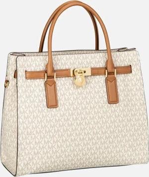 Michael Kors - Hamilton LG Satchel MK SIG Vanilla/Acorn - Shopper  , 18.4 l