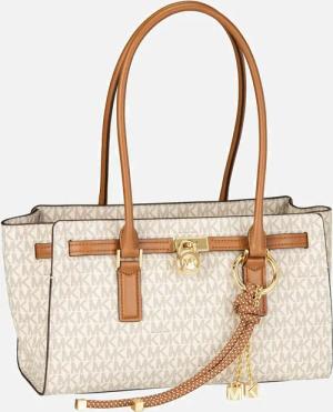 Michael Kors - Hamilton SM EW Shoulder Tote MK SIG Vanilla/Acorn - Umhängetasche  , 8.8 l