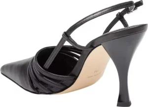 Michael Kors Hohe Schuhe - Haisley Slingback In Black Leather - Gr. 5_5 - in Grau - für Damen