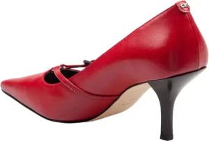 Michael Kors Hohe Schuhe - Selina Red Leather Pumps - Gr. 7_5 - in Rot - für Damen