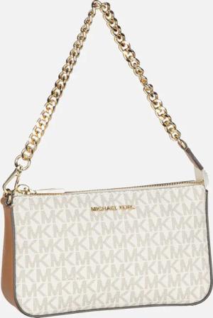 Michael Kors - Jet Set Medium Chain Pouchette Lux MK Signature Vanilla - Henkeltasche  , 1.1 l