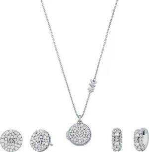 MICHAEL KORS Ohrring und Ketten Set Mulitpack Schmuck Silber 925 PREMIUM LOCKET (Set, 5-tlg), mit Zirkonia (synth)