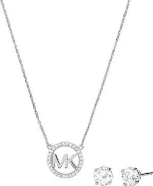 MICHAEL KORS Ohrring und Ketten Set Mulitpack Schmuck Silber 925 PREMIUM (Set, 3-tlg), mit Zirkonia (synth)