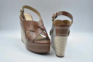 Michael Kors Sandalen - Laced Wedge Shoes With Woven Jute Base - Gr. 8_5 - in Braun - für Damen