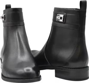 Michael Kors Stiefel - Black Leather Ankle Boots With Rounded Toe - Gr. 9 - in Schwarz - für Damen