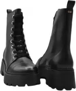 Michael Kors Stiefel - Black Leather Boots With Platform Sole - Gr. 9 - in Schwarz - für Damen