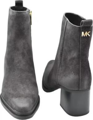 Michael Kors Stiefel - Brown Suede Ankle Boots With Block Heel - Gr. 6 - in Grau - für Damen