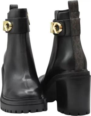 Michael Kors Stiefel - Flat Black Leather Ankle Boots - Gr. 9 - in Schwarz - für Damen