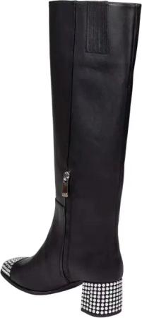 Michael Kors Stiefel - Matilda Toe Cap Leather Boot With Studs - Gr. 7 - in Schwarz - für Damen