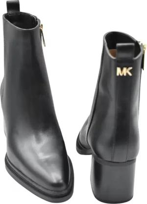 Michael Kors Stiefel - Smooth Black Leather Ankle Boots - Gr. 9_5 - in Schwarz - für Damen