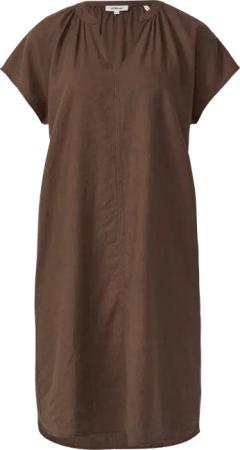 Midi-Kleid aus Leinenmix mit Eingrifftaschen