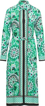 Midi-Kleid mit verdeckter Knopfleiste und All-over-Print